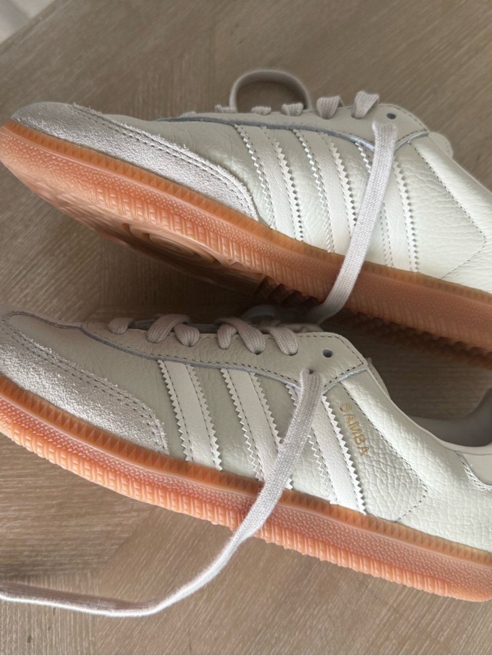 adidas Samba Cream White with Gum Sole Women’s Sneakers - Picture 7 of 9